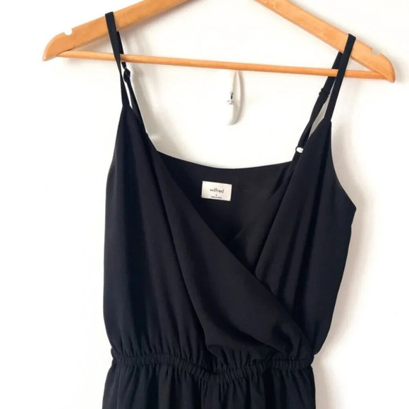 Aritzia Wilfred Melodie Wide Leg V Neck Jumpsuit Black Size Small - Picture 6 of 9